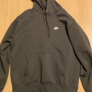 Nike Black Hoodie with White Swoosh Logo